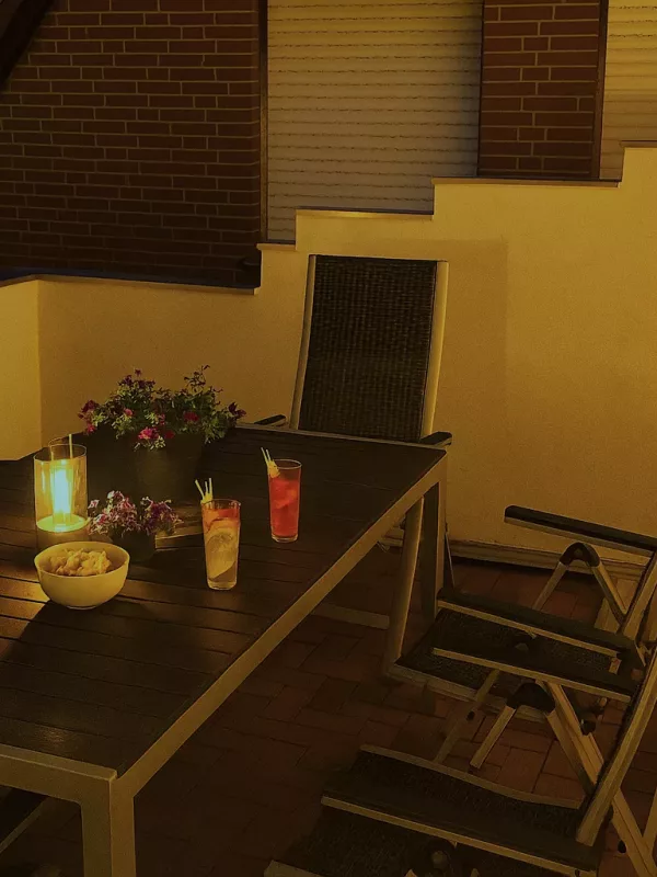 Ferienwohnung Landlicht - Terrasse mit Cocktails