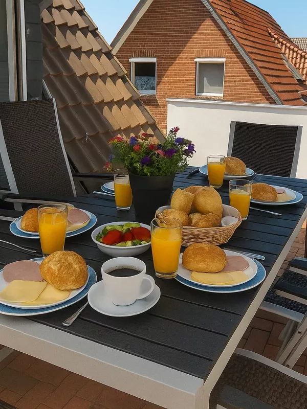 Ferienwohnung Landlicht - Frühstück Außenbereich